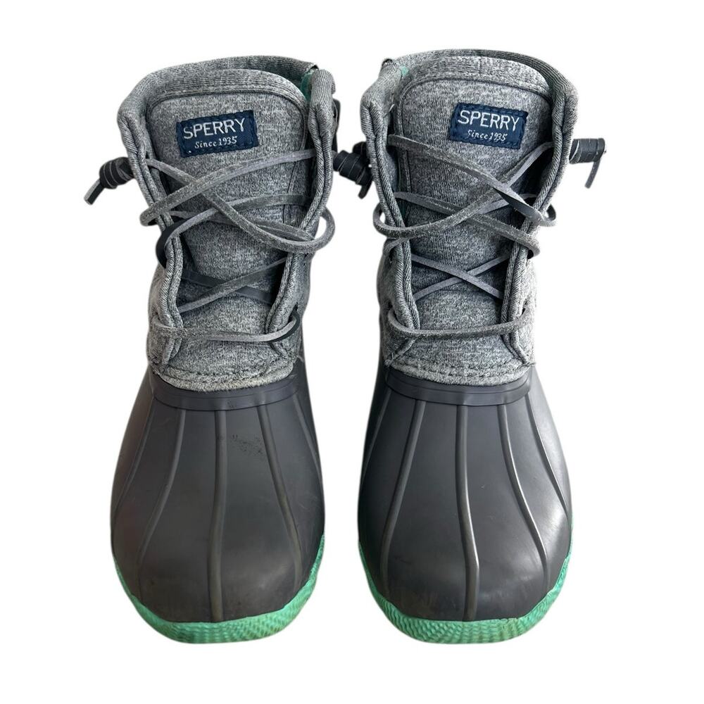 Sperry Duck Boots Saltwater Gray and Teal Size 13M